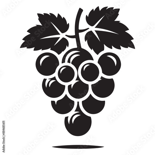 Grapes icon simple minimal vector black color silhouette

