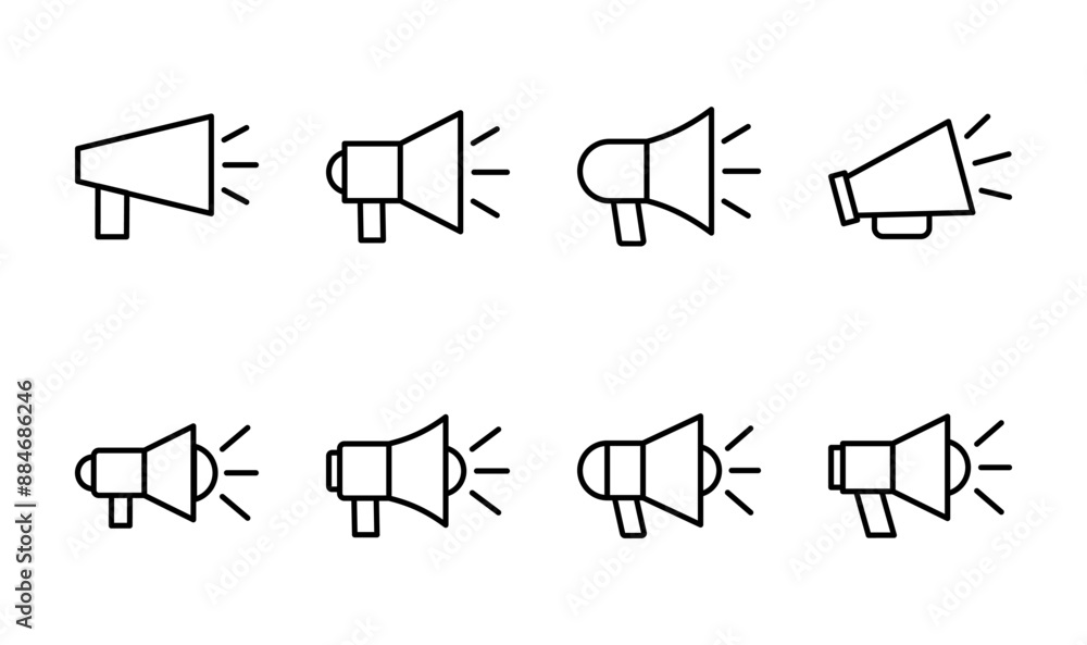 Megaphone icon set. Loudspeaker icon vector. Megaphone icon set. Loudspeaker icon vector.