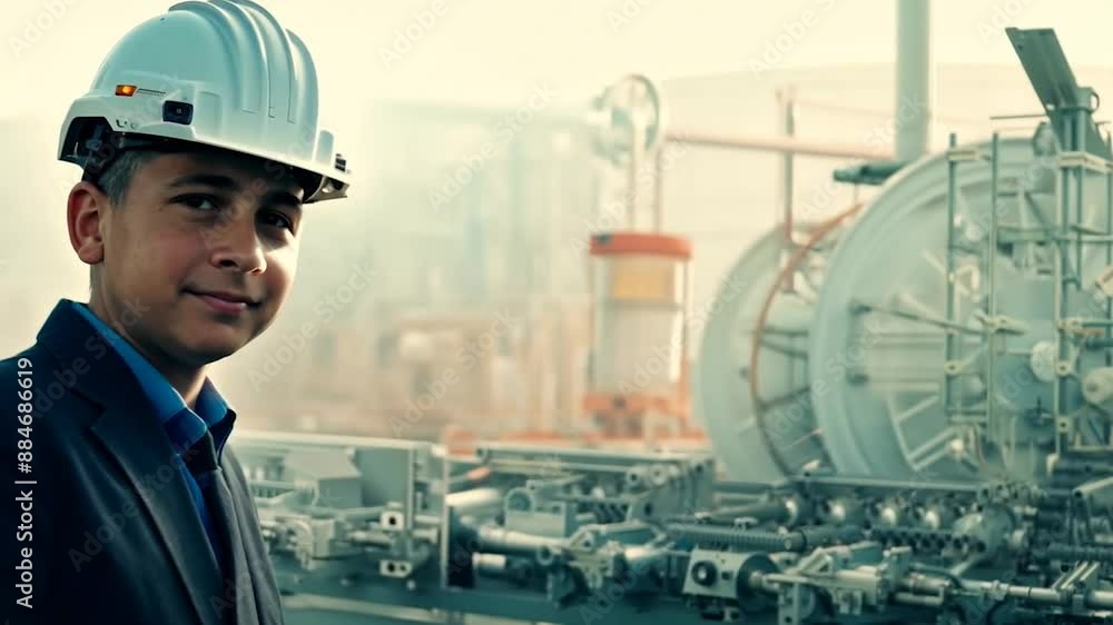 Young Engineer in Hard Hat. Young Engineer in Hard Hat.