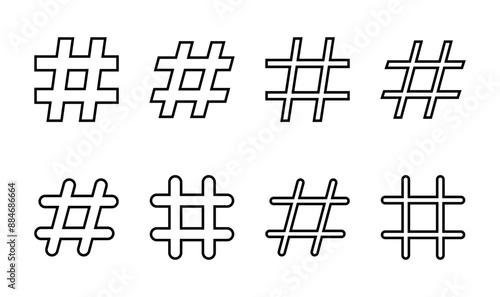 Hashtag icon set. hashtag symbol