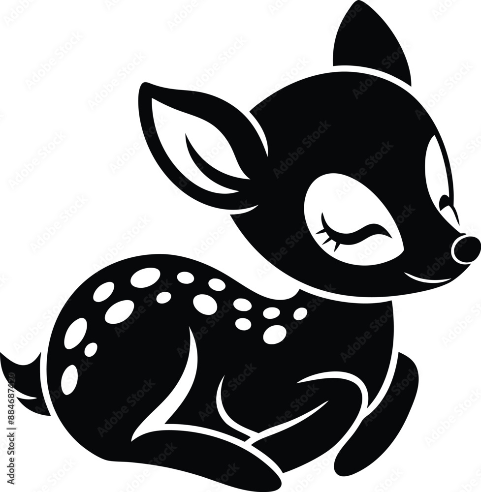 Deer stencil depicts elegant wildlife in black outline. Deer stencil depicts elegant wildlife in black outline.