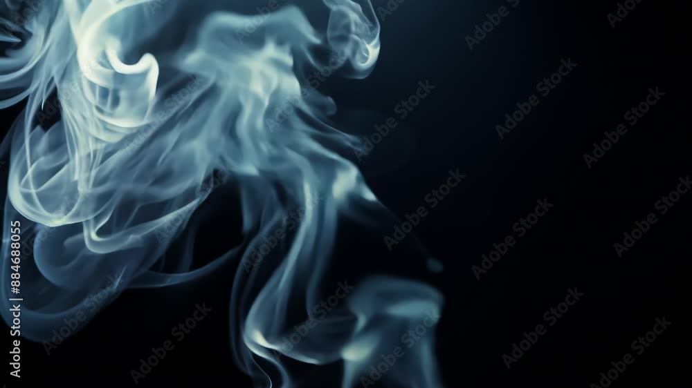 Smoke on black background rising Smoke on black background rising
