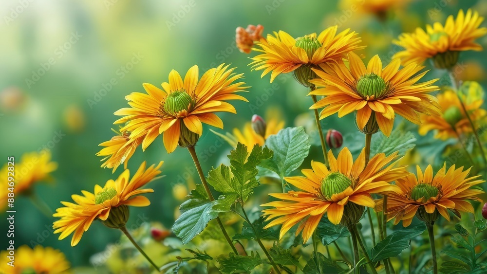Orange Flowers in a Garden.