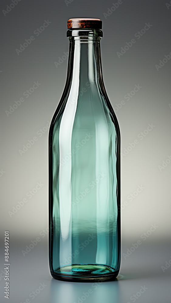 Close-Up Shot of Glass bottle Mock-Up. Created with generative AI Close-Up Shot of Glass bottle Mock-Up. Created with generative AI