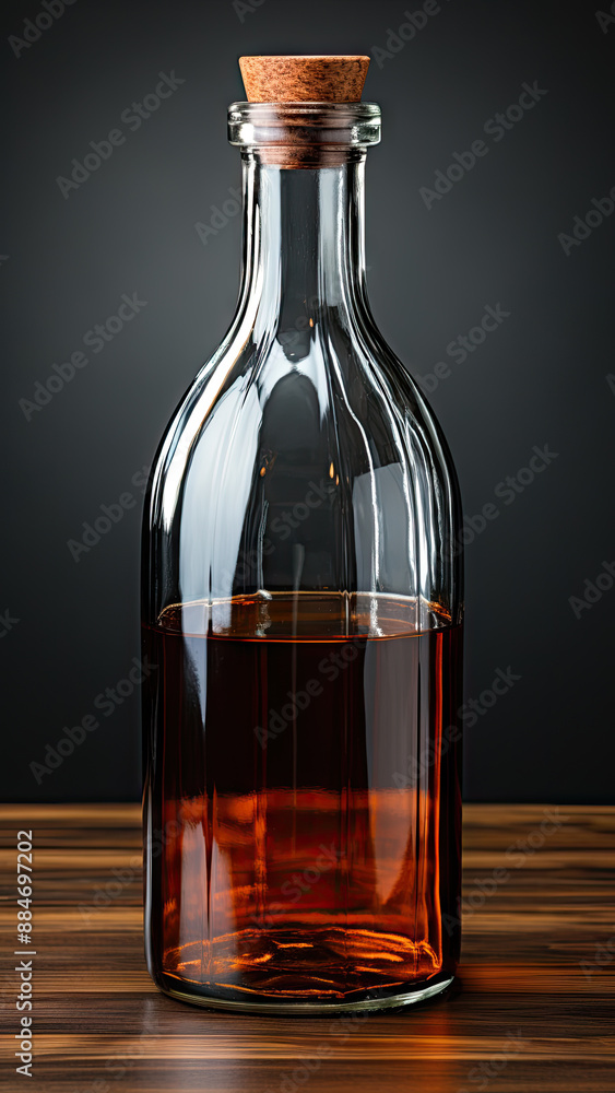 Close-Up Shot of Glass bottle Mock-Up. Created with generative AI Close-Up Shot of Glass bottle Mock-Up. Created with generative AI
