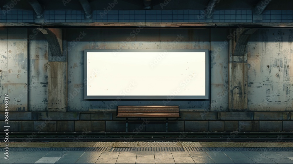 Train Station with Blank Canvas Poster Train Station with Blank Canvas Poster