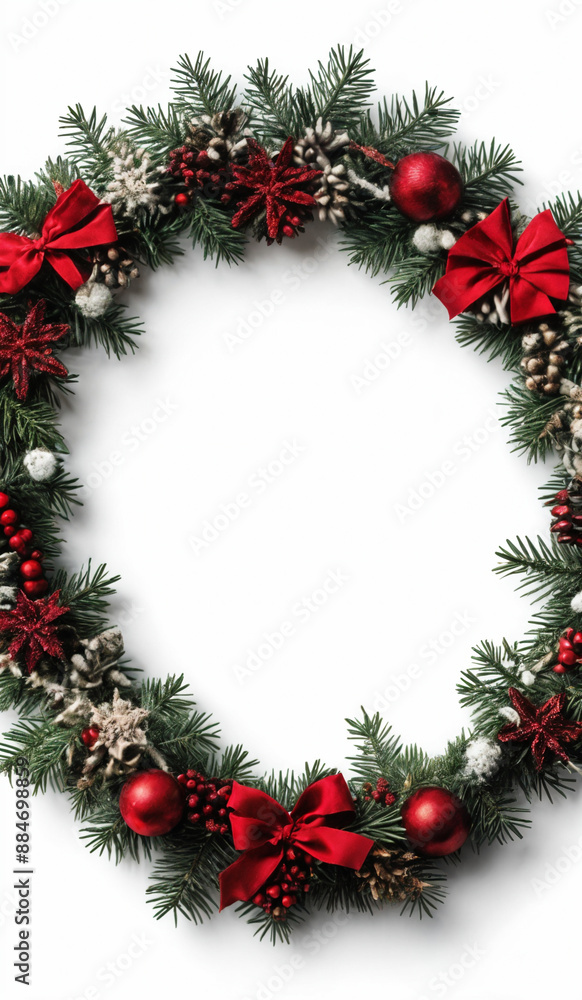 Christmas garland on a white background with copy space Christmas garland on a white background with copy space