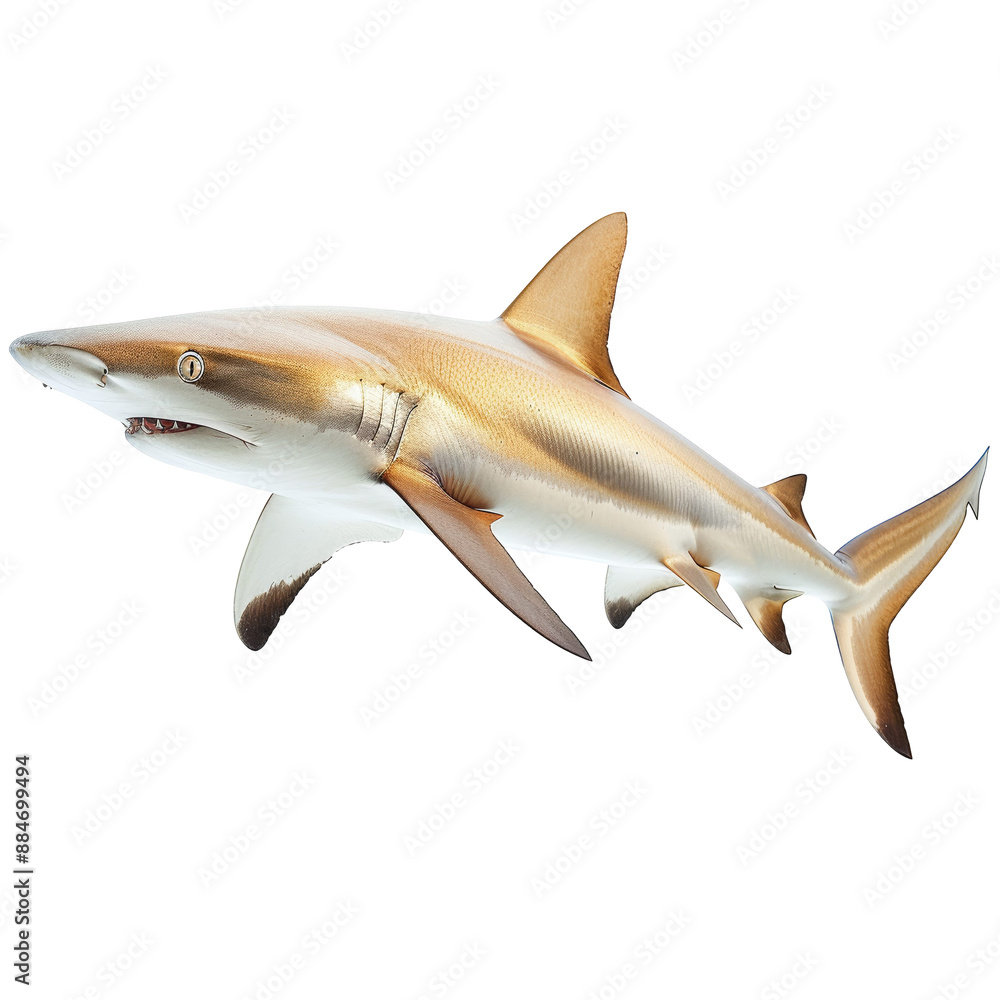 Fototapeta premium Sandbar Shark Isolated on Transparent or White Background, PNG