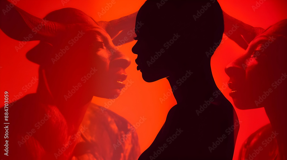 Silhouettes in Red Light Silhouettes in Red Light