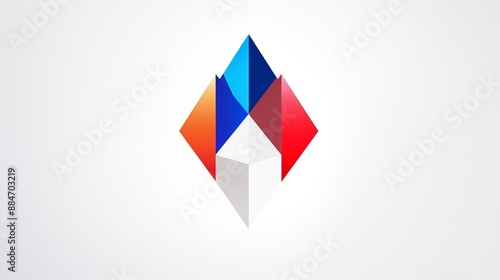 Free Download Colorful Diamond Shape with 3D Cube Center and Geometric Design - GFXLoad