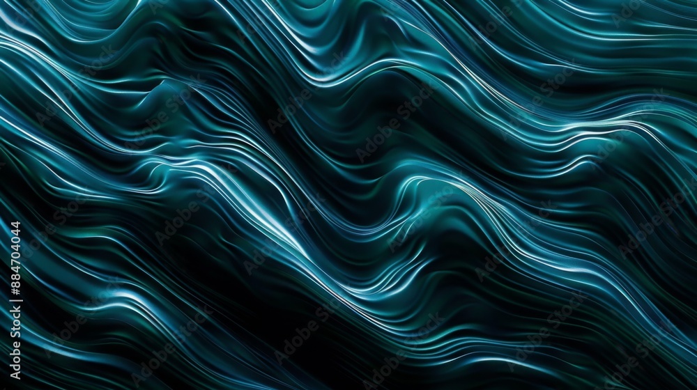 Minimalist Dark Cyan and Blue Twisted Waves on Black Background, Flowing Lines, Data Visualization, Ultra HD Minimalist Dark Cyan and Blue Twisted Waves on Black Background, Flowing Lines, Data Visualization, Ultra HD