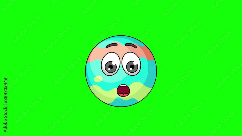 Amazed face emoticon of bath bomb character animation Amazed face emoticon of bath bomb character animation