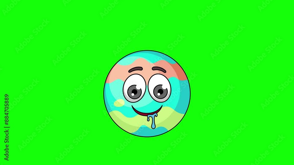 bath bomb cartoon with a drooling face, emoticon animation bath bomb cartoon with a drooling face, emoticon animation