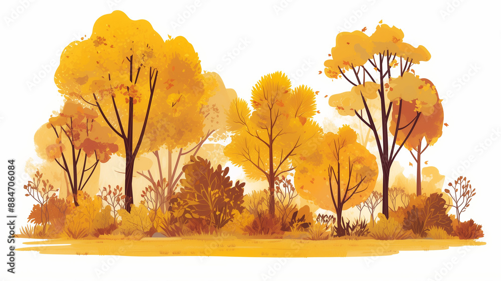 Fototapeta premium autumn landscape illustration