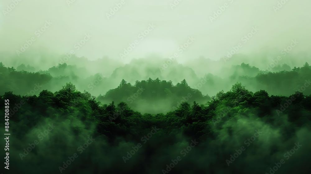 Fototapeta premium green area natural reserve wildlife sanctuary lush ecosystem realistic double exposure illustration