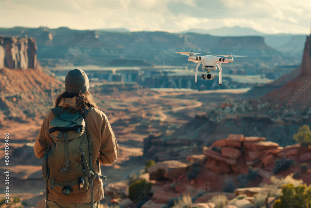 Drone for geographic exploration, capturing detailed images of ...