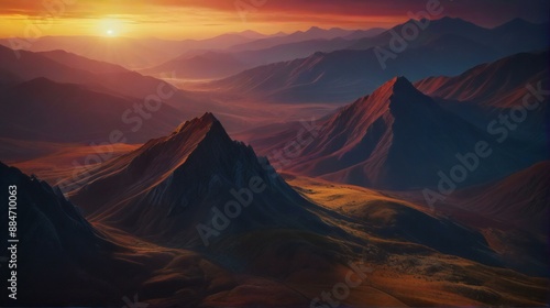 sunset over the mountains