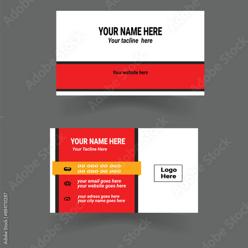 Red corporet creative businesscard design tempelet 
