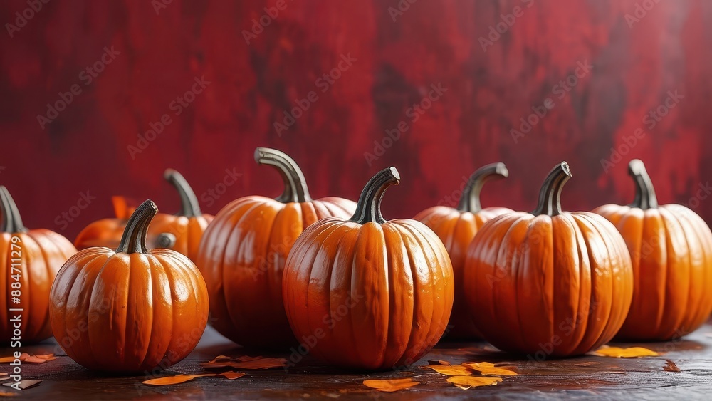 Pumpkins on a Rustic Wooden Table. Pumpkins on a Rustic Wooden Table.
