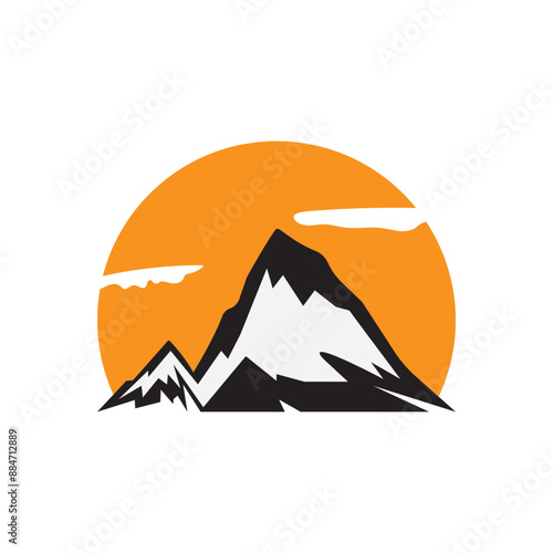 High Mountain icon  Logo Business Template Vector