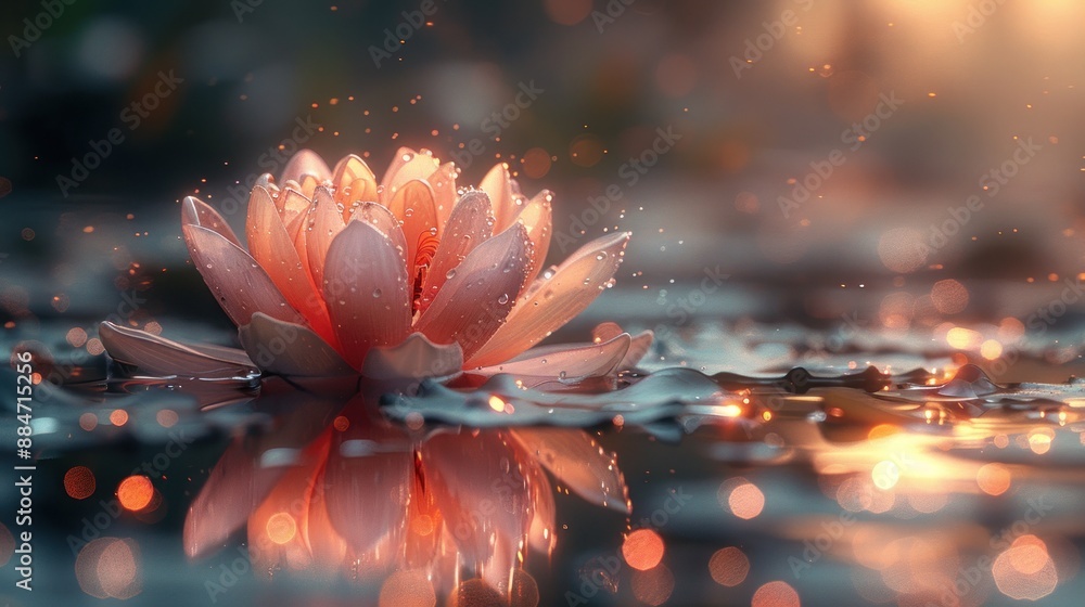 Glowing Water Lily in the Golden Hour Glowing Water Lily in the Golden Hour