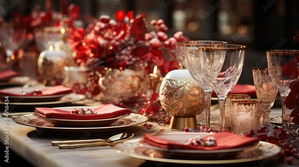 christmas table setting HD 8K wallpaper Stock Photographic Image christmas table setting HD 8K wallpaper Stock Photographic Image