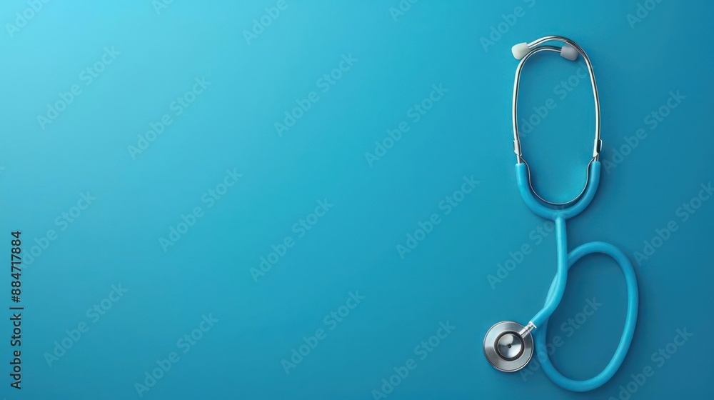 Fototapeta premium a close up of a stethoscope on a blue background