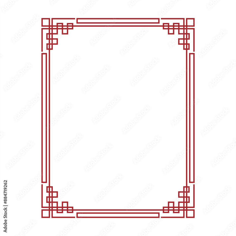 Obraz premium red chinese border frame 