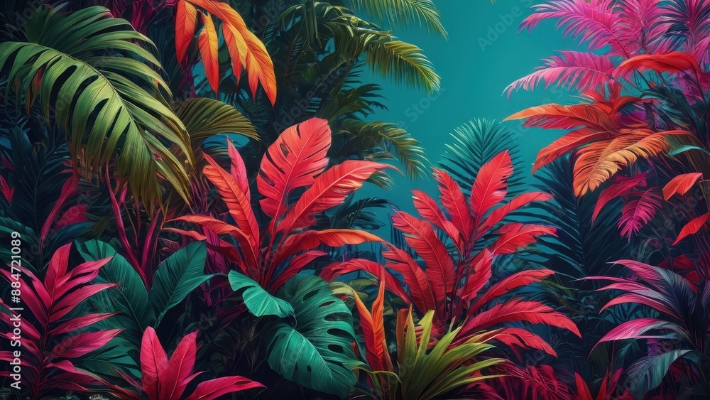 Fototapeta premium Vibrant Tropical Foliage.