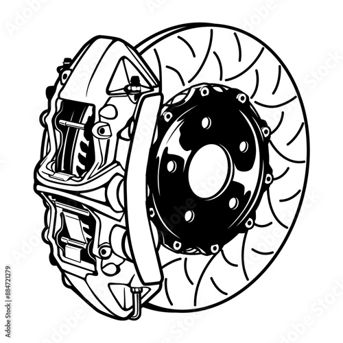 Disc Brake Vector Illustration