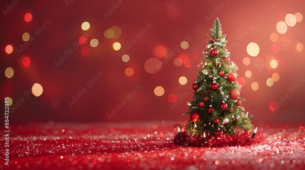Merry Christmas and Happy New Year on Vibrant Red Background Merry Christmas and Happy New Year on Vibrant Red Background