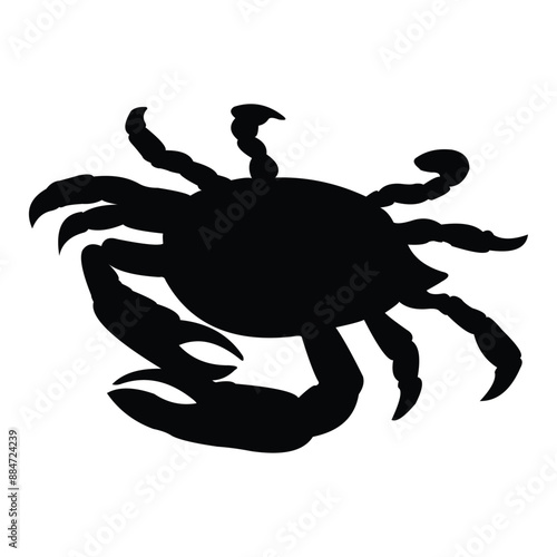 crab vector silhouette design. black on a white background.