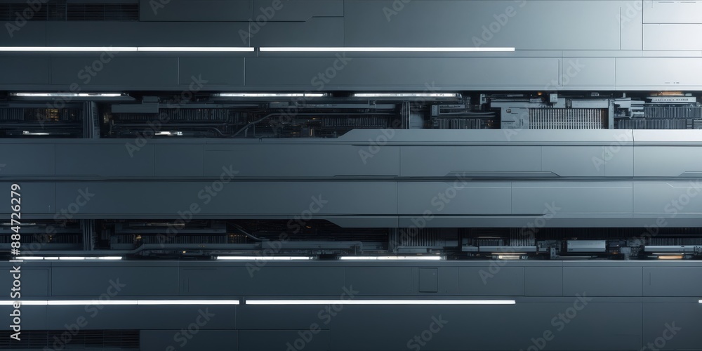 Obraz premium Metal panels with visible internal components