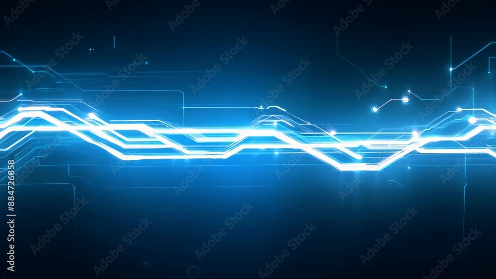 Futuristic Circuit Board with Glowing Blue Connections and Nodes Futuristic Circuit Board with Glowing Blue Connections and Nodes