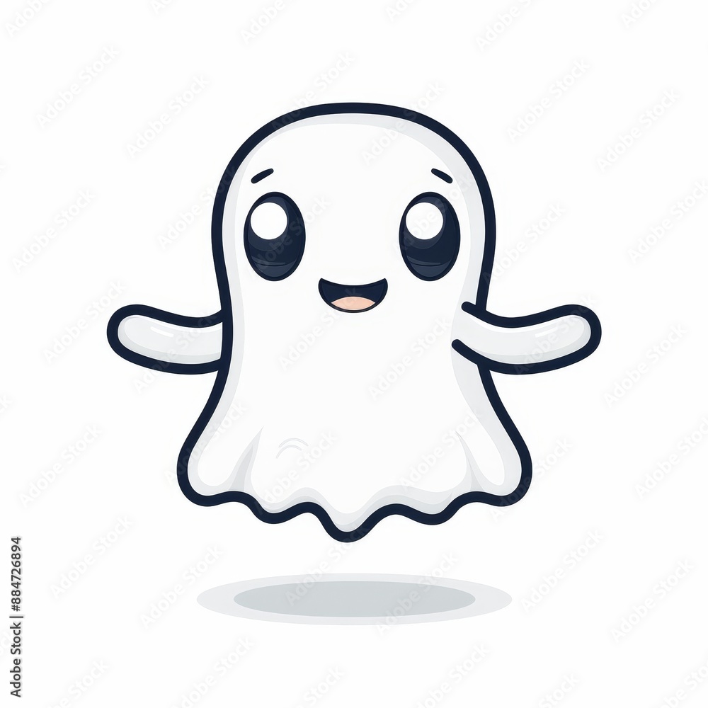 A cartoon ghost with a big smile on its face A cartoon ghost with a big smile on its face