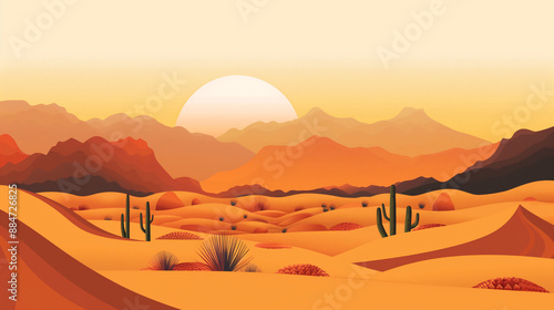 sunrise in the desert