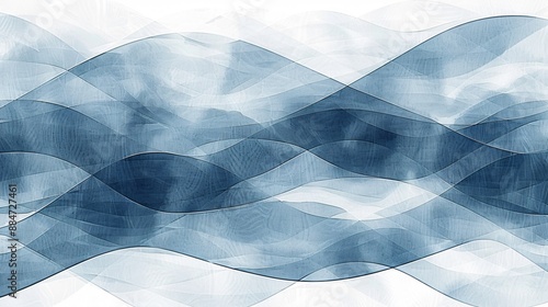 Wallpaper Mural Organic forms in cool blues depicting calmness and peace Minimalist Cool blue tones Watercolor Torontodigital.ca