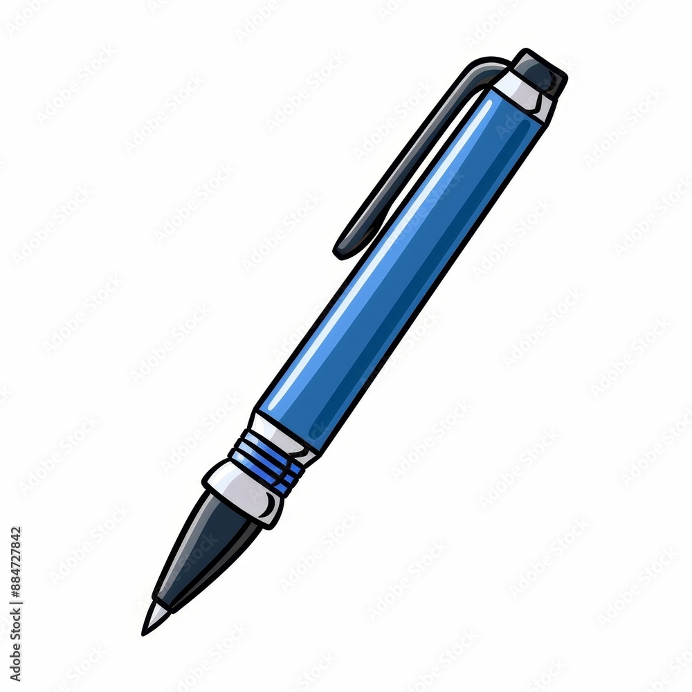 A blue pen with a black tip A blue pen with a black tip