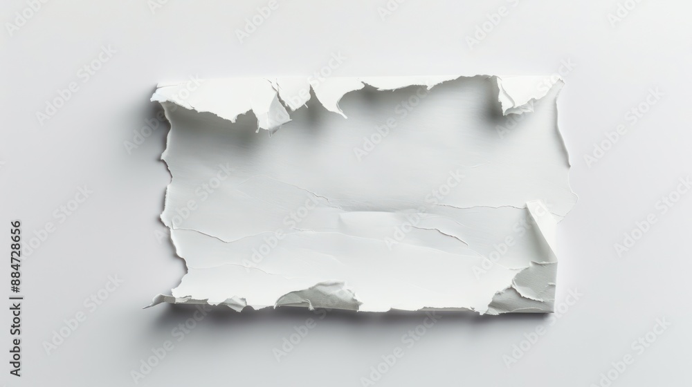 Minimalist White Paper with Torn Edges on Plain Background. Clean, Simple Design with Soft Lighting and Delicate Shadows., Generative Ai Minimalist White Paper with Torn Edges on Plain Background. Clean, Simple Design with Soft Lighting and Delicate Shadows., Generative Ai