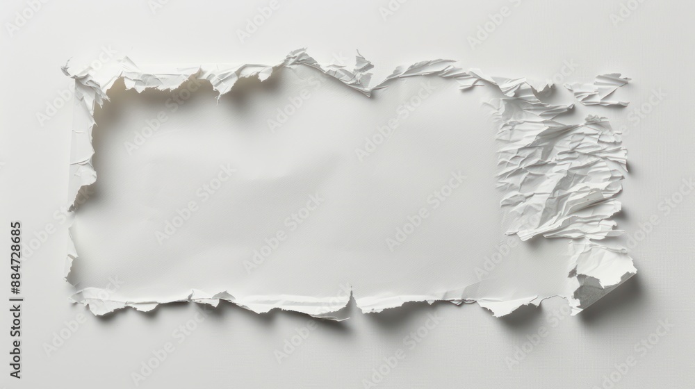 Minimalist White Paper with Torn Edges on Blank Background for Text or Graphics Design | Soft Shadows HD Photo, Generative Ai Minimalist White Paper with Torn Edges on Blank Background for Text or Graphics Design | Soft Shadows HD Photo, Generative Ai
