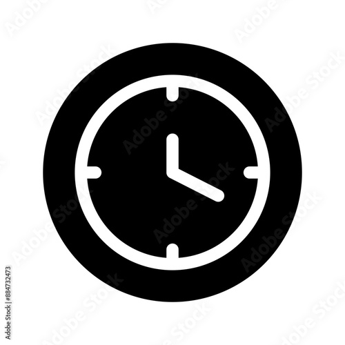 New Year Clock Icon Vector Symbol Design Illustration