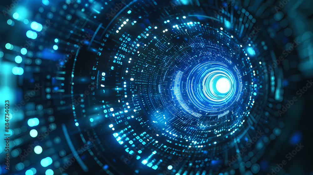 Blue glowing digital swirl Blue glowing digital swirl