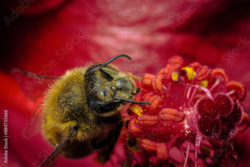 ABEJAS SOBRE FLORES BUSCANDO POLEN