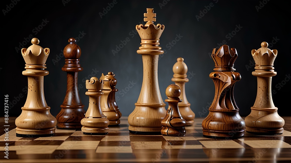 Photo of a Chessboard with a Cityscape Background at Night Photo of a Chessboard with a Cityscape Background at Night