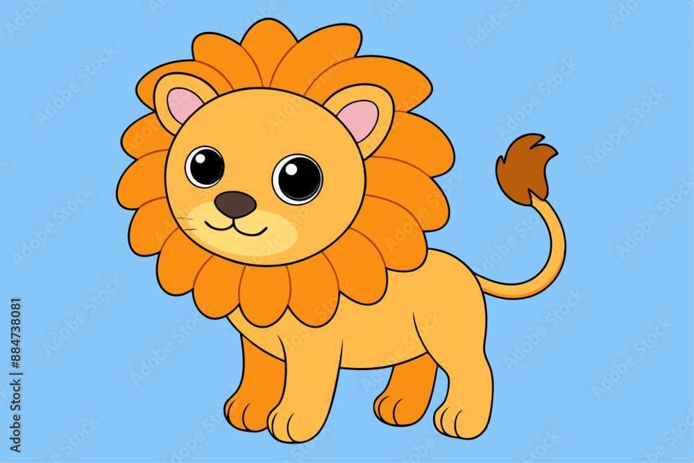 Obraz premium Printable Cute Lion Vector Illustrations Cartoon, Clipart andLine Art Designs. Printable cute lion vector illustrations in cartoon, clipart, and line art styles.