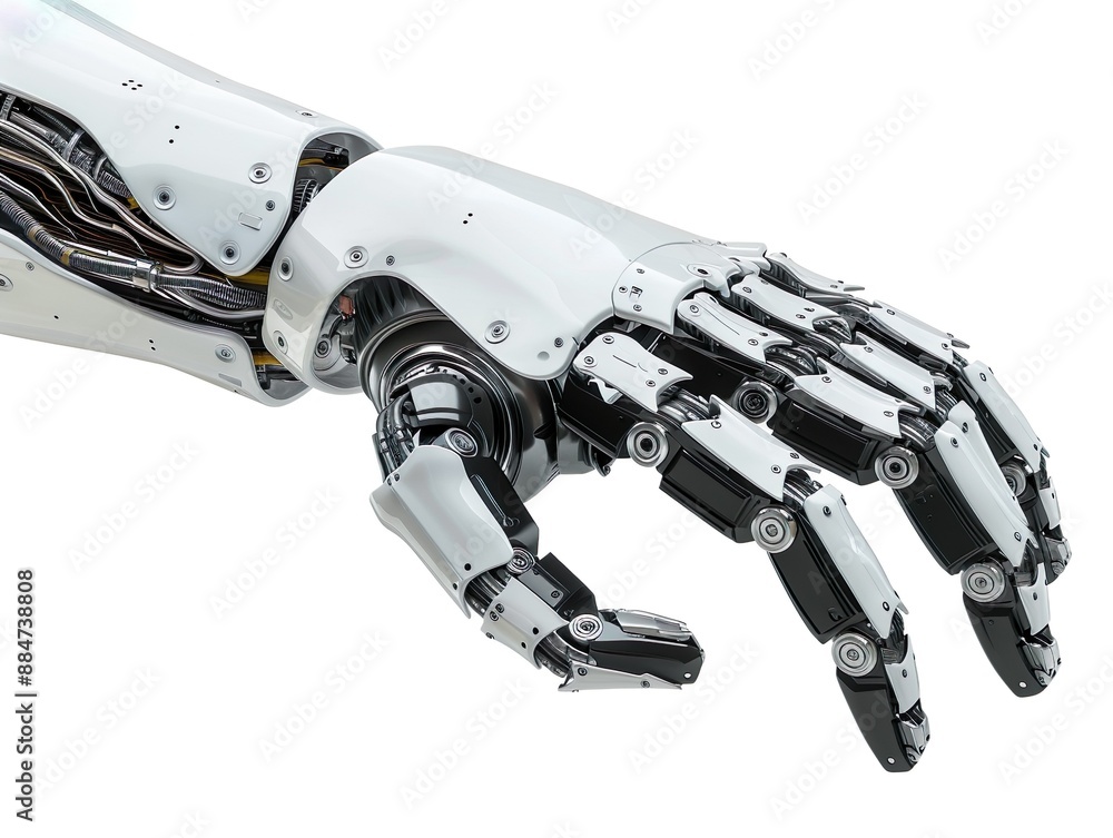 Robot hand exoskeleton isolated on white background. Robot hand exoskeleton isolated on white background.