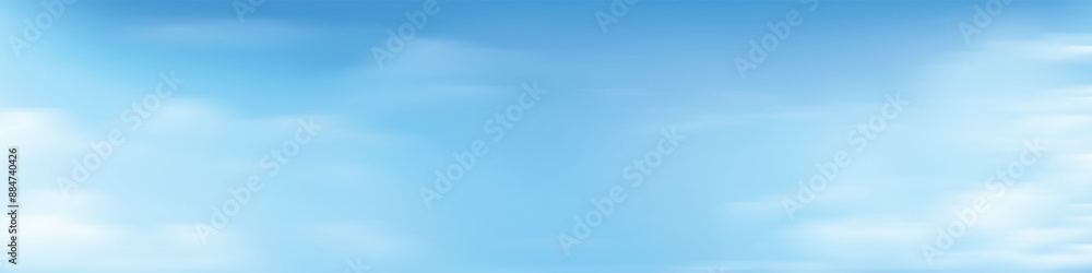 Blue sky with white clouds, panoramic image, vector background Blue sky with white clouds, panoramic image, vector background