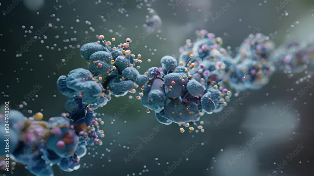 Electron microscopy image of a single antibody molecule binding to multiple antigens on the surface of a pathogen. Electron microscopy image of a single antibody molecule binding to multiple antigens on the surface of a pathogen.