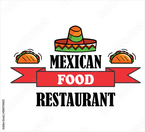 set of tacos logo hand written lettering, label, badge, sign, icon emblem for mexican restaurant.