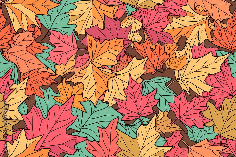 Vibrant Autumn Leaf Pattern. Vibrant Autumn Leaf Pattern.
